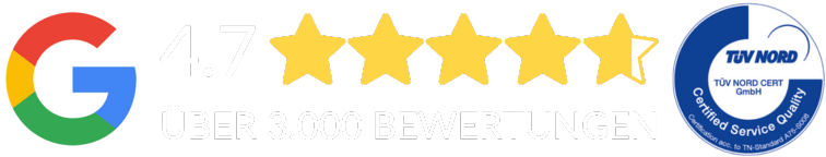 rating ekomi 5 stars and TUV certification
